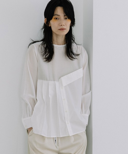 MARECHAL TERRE（マルシャルテル）の「レイヤードシャツトップス（シャツ/ブラウス・レディース・オフホワイト/グレー/ブラック/ネイビー・MEDIUM）」の2枚目の写真