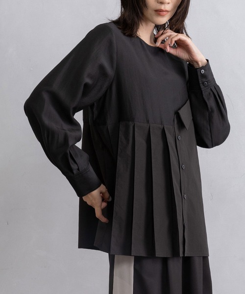 MARECHAL TERRE（マルシャルテル）の「レイヤードシャツトップス（シャツ/ブラウス・レディース・オフホワイト/グレー/ブラック/ネイビー・MEDIUM）」の3枚目の写真