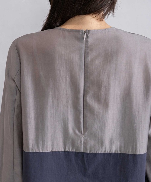 MARECHAL TERRE（マルシャルテル）の「レイヤードシャツトップス（シャツ/ブラウス・レディース・オフホワイト/グレー/ブラック/ネイビー・MEDIUM）」の14枚目の写真