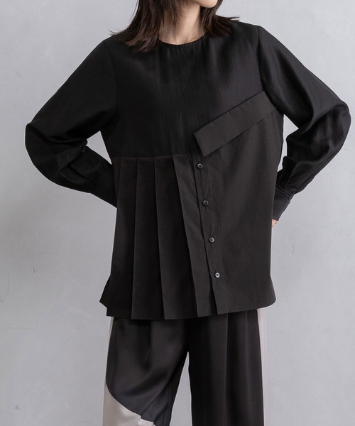 MARECHAL TERRE（マルシャルテル）の「レイヤードシャツトップス（シャツ/ブラウス・レディース・オフホワイト/グレー/ブラック/ネイビー・MEDIUM）」の17枚目の写真