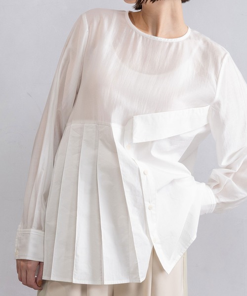 MARECHAL TERRE（マルシャルテル）の「レイヤードシャツトップス（シャツ/ブラウス・レディース・オフホワイト/グレー/ブラック/ネイビー・MEDIUM）」の11枚目の写真