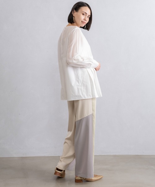 MARECHAL TERRE（マルシャルテル）の「レイヤードシャツトップス（シャツ/ブラウス・レディース・オフホワイト/グレー/ブラック/ネイビー・MEDIUM）」の6枚目の写真