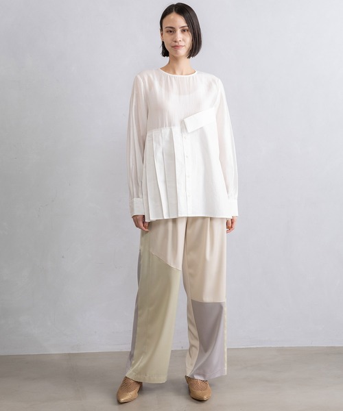 MARECHAL TERRE（マルシャルテル）の「レイヤードシャツトップス（シャツ/ブラウス・レディース・オフホワイト/グレー/ブラック/ネイビー・MEDIUM）」の7枚目の写真