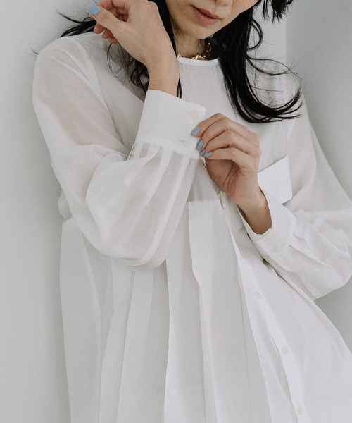 MARECHAL TERRE（マルシャルテル）の「レイヤードシャツトップス（シャツ/ブラウス・レディース・オフホワイト/グレー/ブラック/ネイビー・MEDIUM）」の9枚目の写真