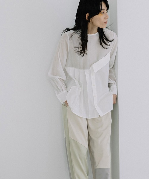 MARECHAL TERRE（マルシャルテル）の「レイヤードシャツトップス（シャツ/ブラウス・レディース・オフホワイト/グレー/ブラック/ネイビー・MEDIUM）」の10枚目の写真