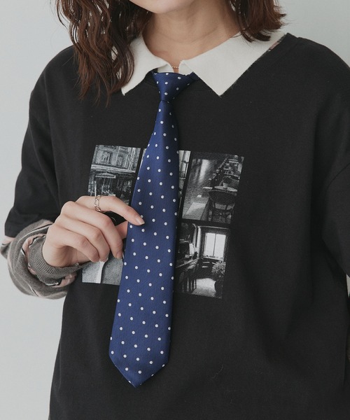 ad thie（アドティエ）の「ワンタッチ ドット ネクタイ（ネクタイ・レディース・ボルドー/ネイビー/ブラック・FREE）」の2枚目の写真