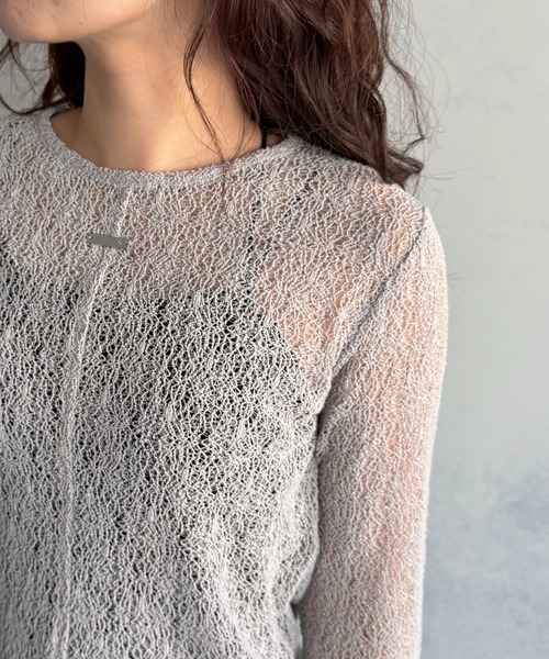&g'aime（アンジェム）の「【&ｇ'aime 】ラッセルレーストップス Raschel Lace Top（Tシャツ/カットソー・レディース・グレー/ホワイト/ブラック・FREE）」の11枚目の写真