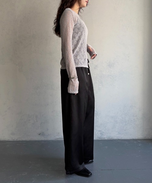 &g'aime（アンジェム）の「【&ｇ'aime 】ラッセルレーストップス Raschel Lace Top（Tシャツ/カットソー・レディース・グレー/ホワイト/ブラック・FREE）」の17枚目の写真