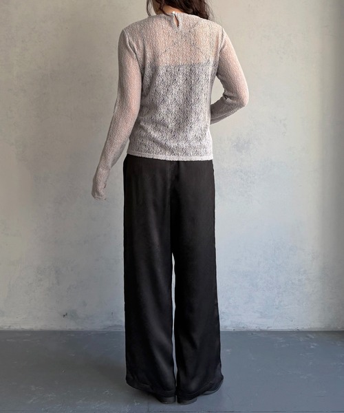 &g'aime（アンジェム）の「【&ｇ'aime 】ラッセルレーストップス Raschel Lace Top（Tシャツ/カットソー・レディース・グレー/ホワイト/ブラック・FREE）」の18枚目の写真