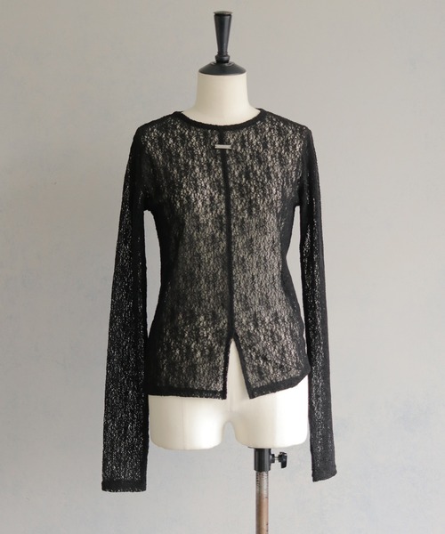 &g'aime（アンジェム）の「【&ｇ'aime 】ラッセルレーストップス Raschel Lace Top（Tシャツ/カットソー・レディース・グレー/ホワイト/ブラック・FREE）」の21枚目の写真