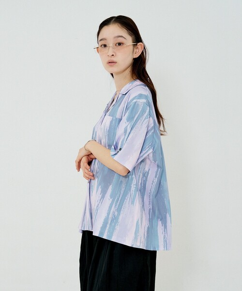 NOMINE（ノミネ）の「【セットアップ対応】ペイント柄 開襟シャツ（シャツ/ブラウス・レディース・ブラウン/グリーン/ピンク・フリー）」の16枚目の写真