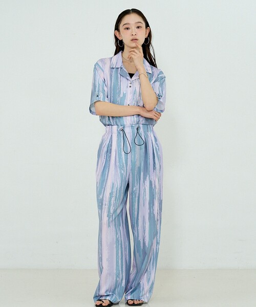 NOMINE（ノミネ）の「【セットアップ対応】ペイント柄 開襟シャツ（シャツ/ブラウス・レディース・ブラウン/グリーン/ピンク・フリー）」の20枚目の写真