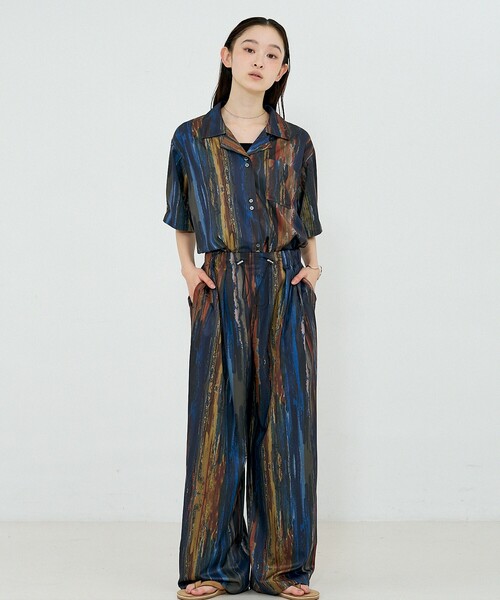 NOMINE（ノミネ）の「【セットアップ対応】ペイント柄 開襟シャツ（シャツ/ブラウス・レディース・ブラウン/グリーン/ピンク・フリー）」の21枚目の写真