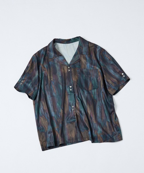 NOMINE(ノミネ)の「【セットアップ対応】ペイント柄 開襟シャツ(シャツ/ブラウス・レディース・ブラウン/グリーン/ピンク/オレンジ/ダークブラウン・フリー)」の21枚目の写真