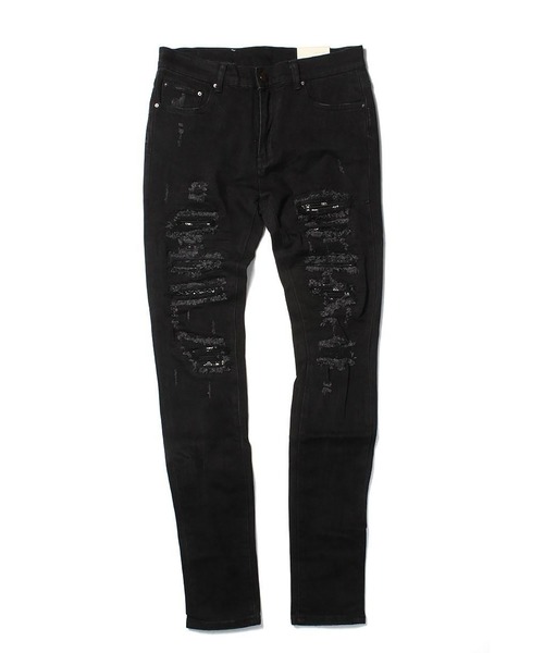 mnml(ミニマル)の「mnml【ミニマル】-X165 PAISLEY SKINNY FIT DENIM(デニムパンツ・メンズ・ブラック系/インディゴブルー・L/M/XL/S)」の3枚目の写真