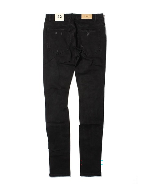 mnml(ミニマル)の「mnml【ミニマル】-X165 PAISLEY SKINNY FIT DENIM(デニムパンツ・メンズ・ブラック系/インディゴブルー・L/M/XL/S)」の4枚目の写真