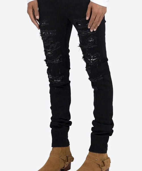 mnml(ミニマル)の「mnml【ミニマル】-X165 PAISLEY SKINNY FIT DENIM(デニムパンツ・メンズ・ブラック系/インディゴブルー・L/M/XL/S)」の13枚目の写真