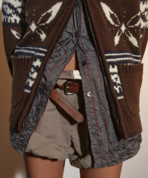 PORTERNA(ポルテナ)の「COWICHAN ZIP-UP CARDIGAN JACKET-BROWN(カーディガン/ボレロ・レディース・その他・OS)」の10枚目の写真