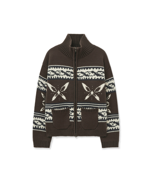 PORTERNA(ポルテナ)の「COWICHAN ZIP-UP CARDIGAN JACKET-BROWN(カーディガン/ボレロ・レディース・その他・OS)」の11枚目の写真