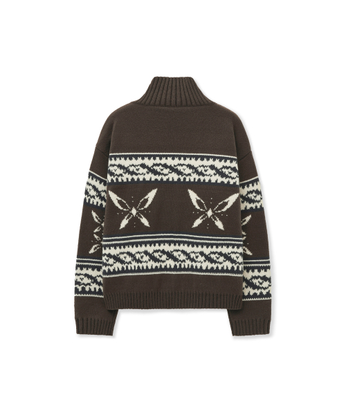 PORTERNA(ポルテナ)の「COWICHAN ZIP-UP CARDIGAN JACKET-BROWN(カーディガン/ボレロ・レディース・その他・OS)」の12枚目の写真