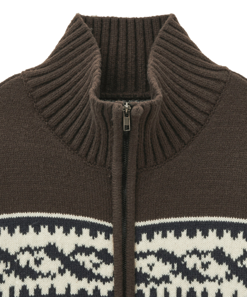 PORTERNA(ポルテナ)の「COWICHAN ZIP-UP CARDIGAN JACKET-BROWN(カーディガン/ボレロ・レディース・その他・OS)」の13枚目の写真