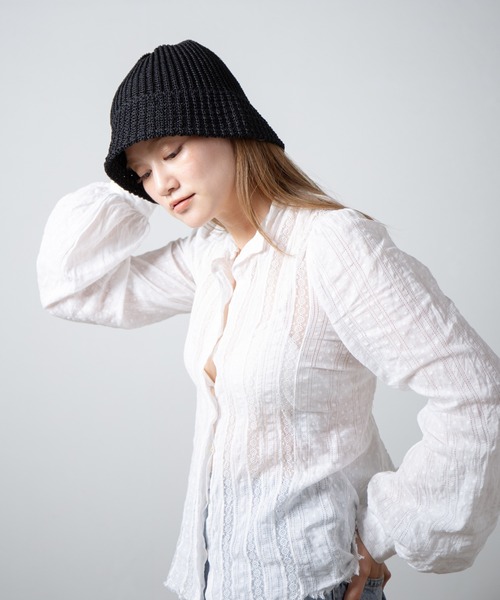Linen Touch Cotton Knit Tulip Hat / 擬麻コットンニットチューリップ
