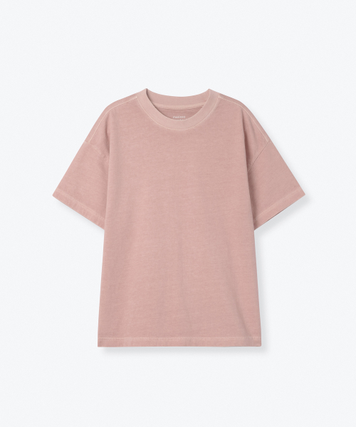 MUSINSA STANDARD KIDS（ムシンサスタンダードキッズ）の「ピグメントオーバーサイズクルーネックTシャツ[デザートピンク]（Tシャツ/カットソー・レディース・その他・110/120/130/140/150/160/100）」の2枚目の写真