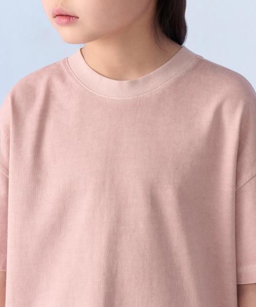 MUSINSA STANDARD KIDS（ムシンサスタンダードキッズ）の「ピグメントオーバーサイズクルーネックTシャツ[デザートピンク]（Tシャツ/カットソー・レディース・その他・110/120/130/140/150/160/100）」の4枚目の写真