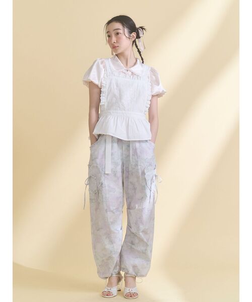 merry jenny（メリージェニー）の「レースアップリケビスチェ（シャツ/ブラウス・レディース・ブルー/オフホワイト・FREE）」の9枚目の写真