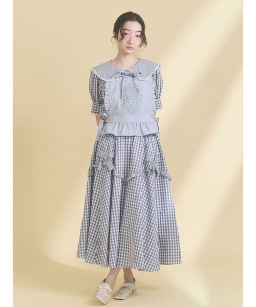 merry jenny（メリージェニー）の「レースアップリケビスチェ（シャツ/ブラウス・レディース・ブルー/オフホワイト・FREE）」の13枚目の写真