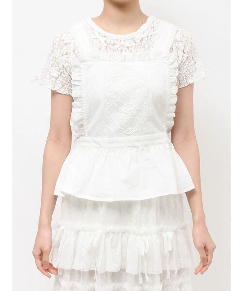 merry jenny（メリージェニー）の「レースアップリケビスチェ（シャツ/ブラウス・レディース・ブルー/オフホワイト・FREE）」の14枚目の写真