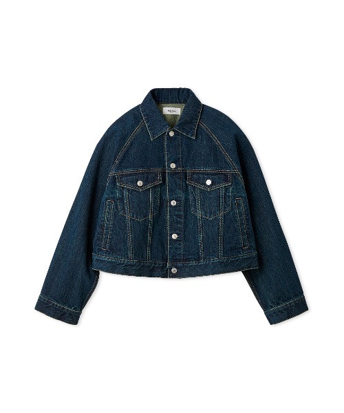 Mila Owen（ミラオーウェン）の「フレアＧジャン（デニムジャケット・レディース・ブルー/ライトブルー/アイボリー・F）」の3枚目の写真