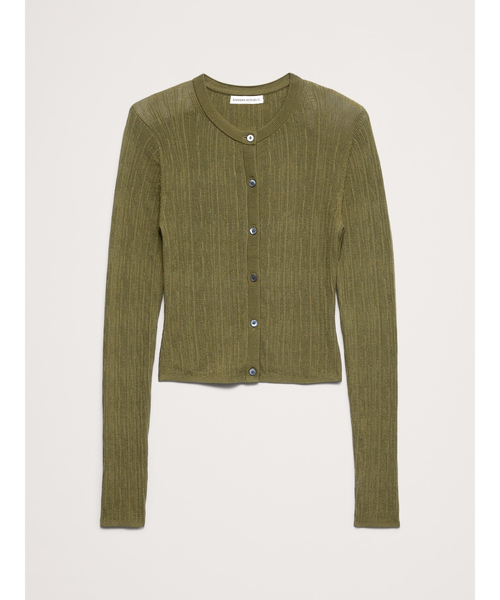 Banana Republic(バナナリパブリック)の「クリンクルニット クロップド カーディガン(カーディガン/ボレロ・レディース・ネイビー/アイボリー/イエロー・XS/S/M/L)」の19枚目の写真