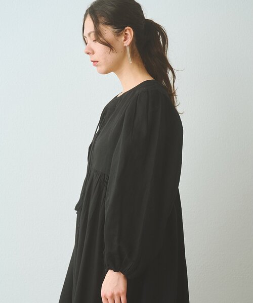 Whim Gazette（ウィムガゼット）の「2wayギャザーワンピース（ワンピース・レディース・ブラック/ピンク・FREE）」の9枚目の写真