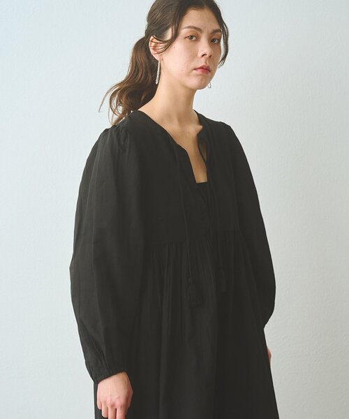 Whim Gazette（ウィムガゼット）の「2wayギャザーワンピース（ワンピース・レディース・ブラック/ピンク・FREE）」の5枚目の写真