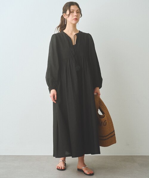 Whim Gazette（ウィムガゼット）の「2wayギャザーワンピース（ワンピース・レディース・ブラック/ピンク・FREE）」の3枚目の写真