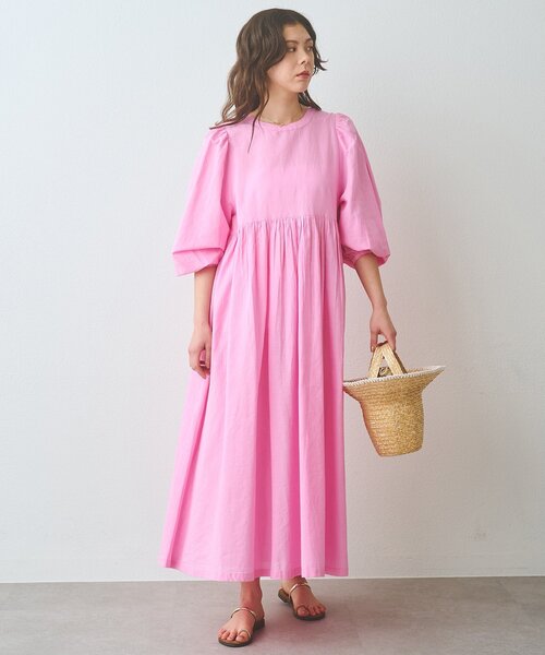 Whim Gazette（ウィムガゼット）の「2wayギャザーワンピース（ワンピース・レディース・ブラック/ピンク・FREE）」の2枚目の写真