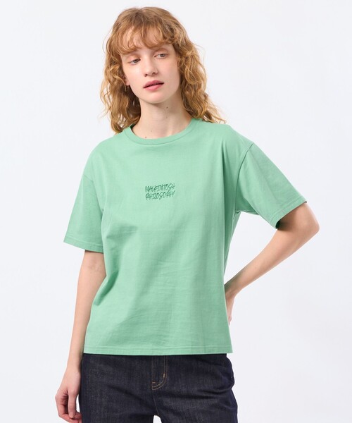 MACKINTOSH PHILOSOPHY（ﾏｯｷﾝﾄｯｼｭ ﾌｨﾛｿﾌｨｰ）の「ライティングロゴTシャツ（Tシャツ/カットソー・レディース・ブラウン系その他4/オフホワイト/ダークネイビー/グリーン系その他・38）」の4枚目の写真
