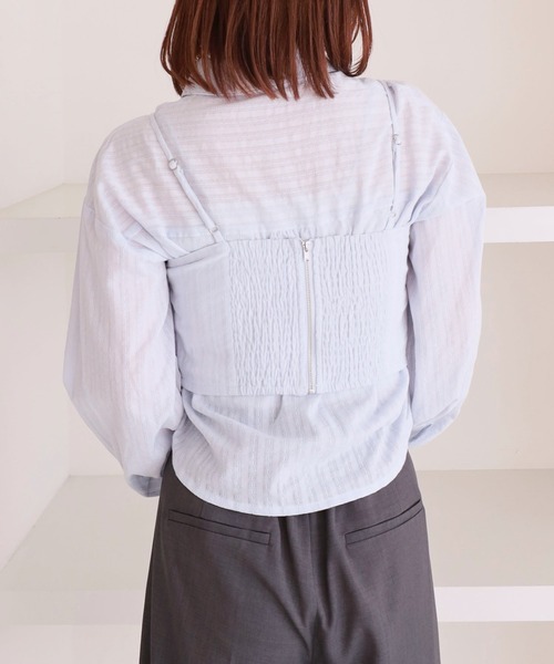 archives(アルシーヴ)の「カラミ刺繍シャツSET(シャツ/ブラウス・レディース・ピンク/オフホワイト/ブルー・MEDIUM)」の6枚目の写真