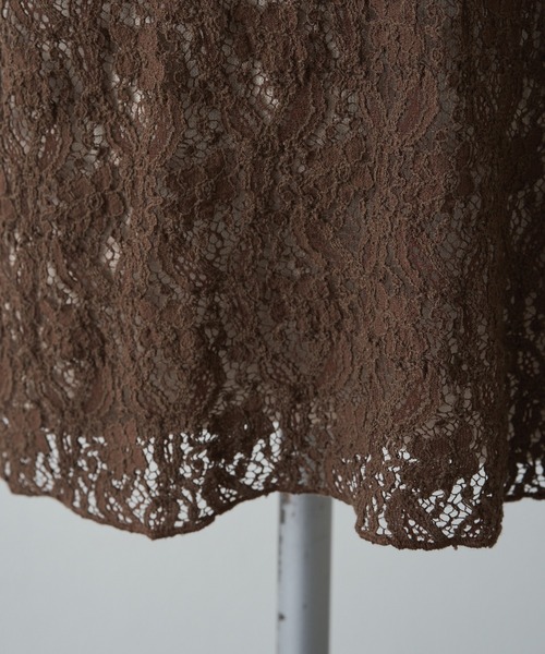 PUAL CE CIN（ピュアルセシン）の「ストレッチレースTシャツ（Tシャツ/カットソー・レディース・アイボリー/ブラウン/ブラック・FREE）」の15枚目の写真