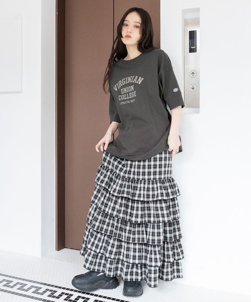 RAGEBLUE(レイジブルー)の「<DISCUS/ディスカス>カレッジBIGTシャツ(Tシャツ/カットソー・レディース・ブルー/ブラウン/ホワイト/イエロー/ラベンダー/ブラック・FREE)」の11枚目の写真