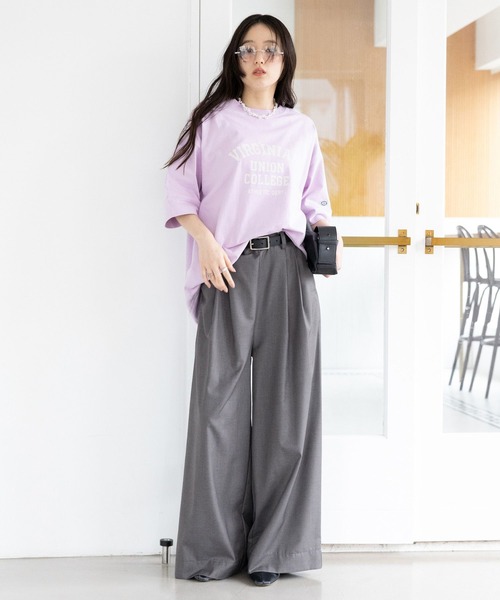 RAGEBLUE(レイジブルー)の「<DISCUS/ディスカス>カレッジBIGTシャツ(Tシャツ/カットソー・レディース・ブルー/ブラウン/ホワイト/イエロー/ラベンダー/ブラック・FREE)」の16枚目の写真