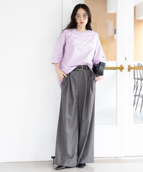 RAGEBLUE(レイジブルー)の「<DISCUS/ディスカス>カレッジBIGTシャツ(Tシャツ/カットソー・レディース・ブルー/ブラウン/ホワイト/イエロー/ラベンダー/ブラック・FREE)」の17枚目の写真