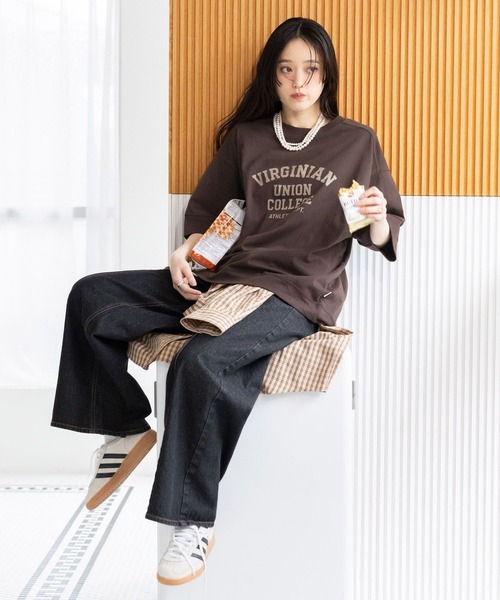 RAGEBLUE(レイジブルー)の「<DISCUS/ディスカス>カレッジBIGTシャツ(Tシャツ/カットソー・レディース・ブルー/ブラウン/ホワイト/イエロー/ラベンダー/ブラック・FREE)」の20枚目の写真