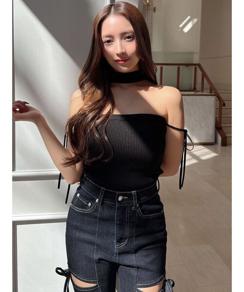 RESEXXY(リゼクシー)の「チョーカーベアニットトップス(ニット/セーター・レディース・グレー/ピンク/ブラック・FREE)」の15枚目の写真