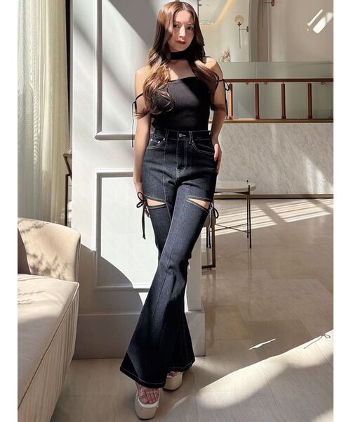 RESEXXY(リゼクシー)の「チョーカーベアニットトップス(ニット/セーター・レディース・グレー/ピンク/ブラック・FREE)」の12枚目の写真