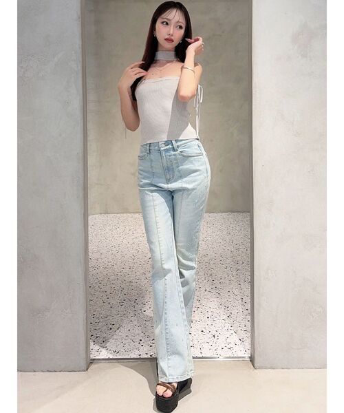 RESEXXY(リゼクシー)の「チョーカーベアニットトップス(ニット/セーター・レディース・グレー/ピンク/ブラック・FREE)」の7枚目の写真