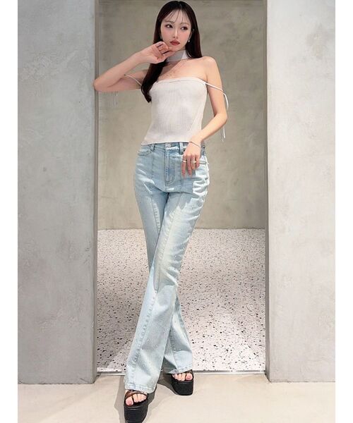 RESEXXY(リゼクシー)の「チョーカーベアニットトップス(ニット/セーター・レディース・グレー/ピンク/ブラック・FREE)」の6枚目の写真