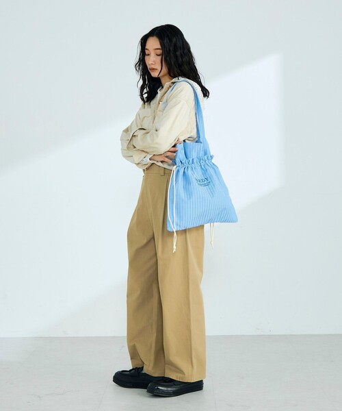 fredy emue（フレディエミュ）の「アウトポケットストライプロゴトートバッグ（トートバッグ・レディース・ブラック系その他/ブラウン系その他/ホワイト系その他/レッド系その他/ブルー系その他/グリーン系その他・FREE）」の9枚目の写真