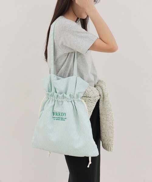 fredy emue（フレディエミュ）の「アウトポケットストライプロゴトートバッグ（トートバッグ・レディース・ブラック系その他/ブラウン系その他/ホワイト系その他/レッド系その他/ブルー系その他/グリーン系その他・FREE）」の14枚目の写真